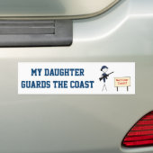 "Mijn dochter beschermt de kust" Bumpersticker (Op auto)
