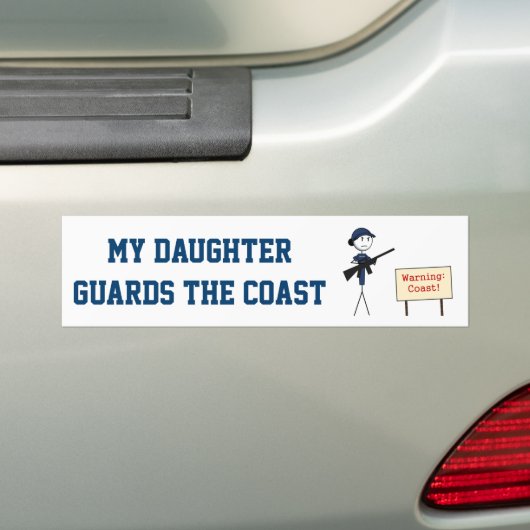 "Mijn dochter beschermt de kust" Bumpersticker (Op auto)