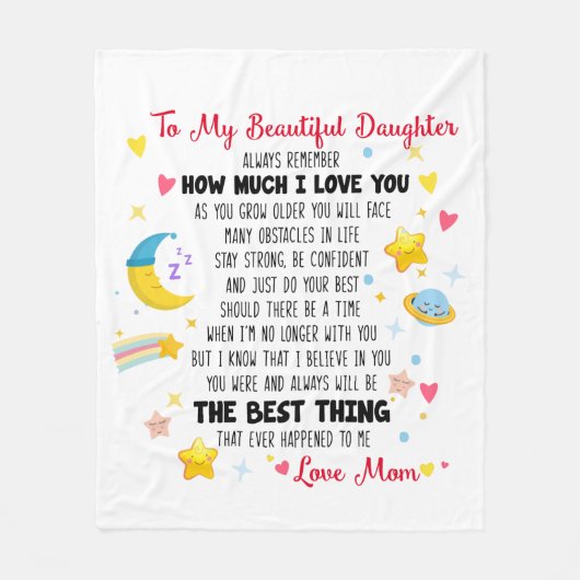 Mijn dochter die je het beste bent fleece deken (Voorkant)