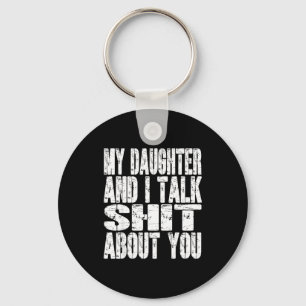 Mijn dochter en ik praten over jou papa mama vader sleutelhanger