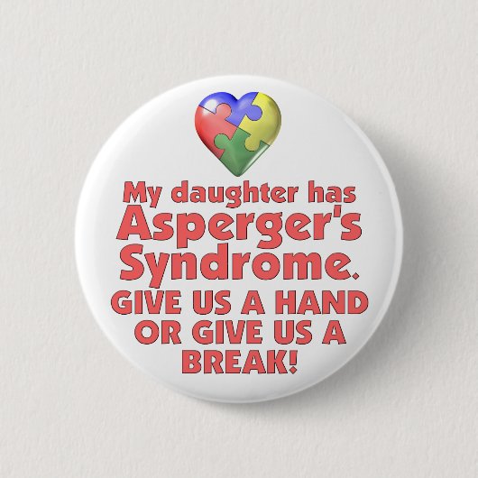 Mijn dochter heeft Asperger's Ronde Button 5,7 Cm (Voorkant)