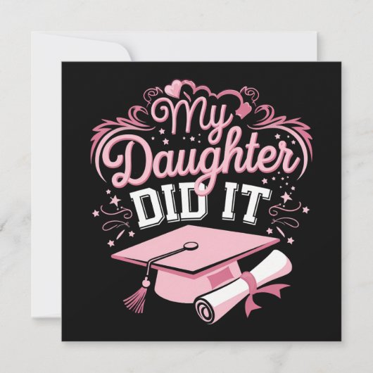 Mijn dochter heeft het gedaan Afstuderen Roze Afst Kaart (Voorkant)