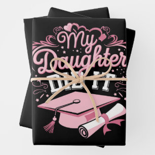Mijn dochter heeft het gedaan Roze Verloop van de  Inpakpapier Vel