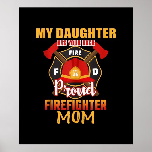 Mijn dochter heeft je achterste brandweerman poster (Voorkant)