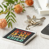 Mijn dochter in de wet is mijn favoriete kind grap sleutelhanger (Zijkant)