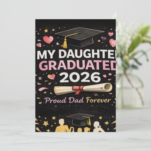 Mijn dochter is afgestudeerd 2026 kaart (Staand voorkant)