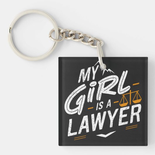 Mijn dochter is een advocaat voor trotse papa & tr sleutelhanger (voorkant)