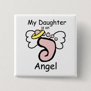 Mijn dochter is een Angel Pin Vierkante Button 5,1 Cm