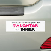 Mijn dochter is een Biker Bumpersticker (Op auto)