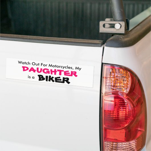 Mijn dochter is een Biker Bumpersticker (Op Truck)