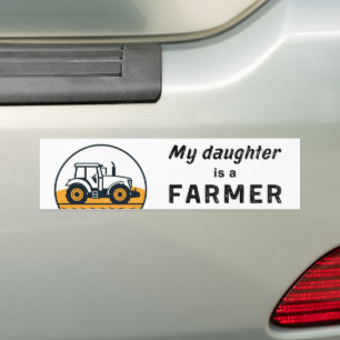 Mijn dochter is een boer tractormachine vrouwen la bumpersticker