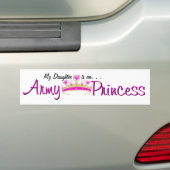 Mijn dochter is een legerprinses bumper sticker (Op auto)