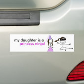 Mijn dochter is een prinses Ninja. Bumpersticker (Op auto)