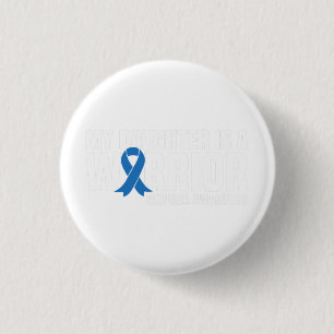 Mijn dochter is een Warrior Blue Ribbon Alopecia A Ronde Button 3,2 Cm