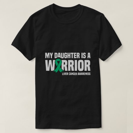 Mijn dochter is een Warrior Green Ribbon Leverkank T-shirt (Design voorkant)