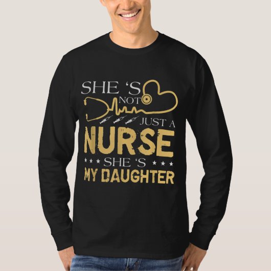 Mijn dochter is een zuster Proud Nurse's moeder pa T-shirt (Voorkant)