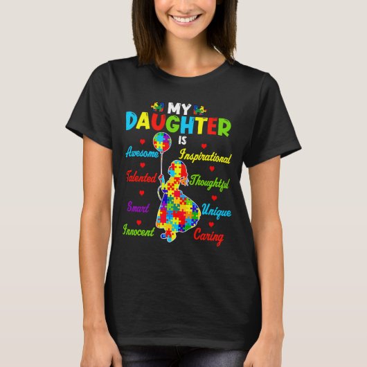 Mijn dochter is Geweldige Puzzle Autism Awareness  T-shirt (Voorkant)