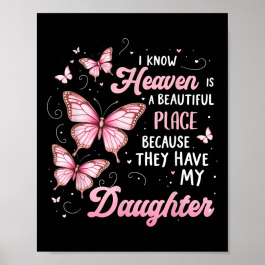 Mijn dochter is mijn beschermengel in de Hemel Mem Poster (Voorkant)