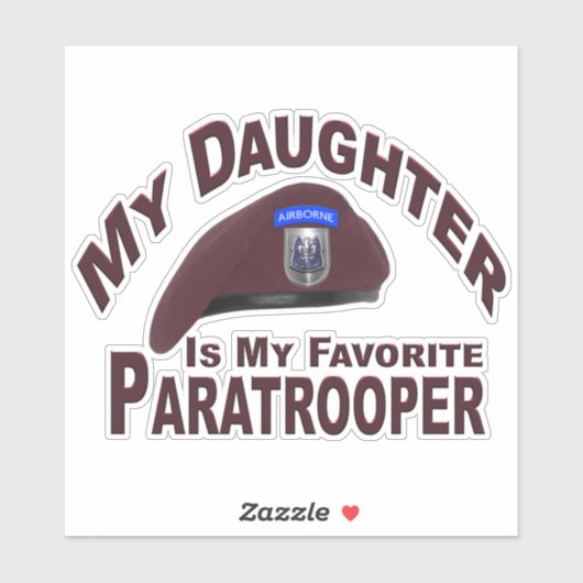 Mijn dochter is mijn favoriete paratrooper sticker (Vel)