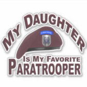 Mijn dochter is mijn favoriete paratrooper sticker (Voorkant)