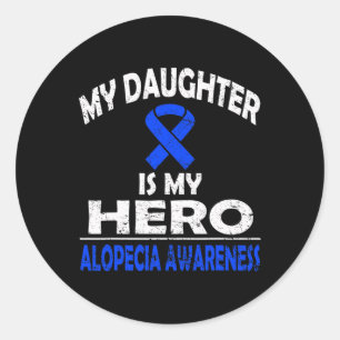 Mijn dochter is mijn held Alopecia Awareness Ronde Sticker