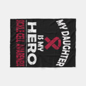 Mijn dochter is mijn held sikkelcelbewustzijn voor fleece deken (Voorkant (Horizontaal))