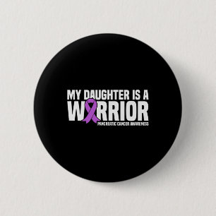 Mijn dochter is Warrior Pancreatic Paarse Ribbon S Ronde Button 5,7 Cm