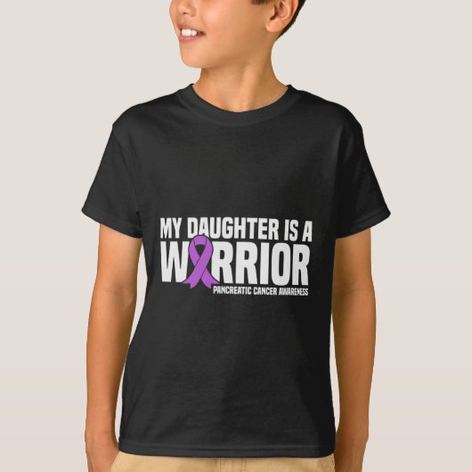 Mijn dochter is Warrior Pancreatic Paarse Ribbon S T-shirt (Voorkant)