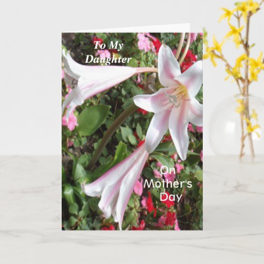 Mijn dochter op Moederdag Kaart (Gele Bloem)