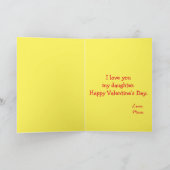 Mijn dochter op Valentine Day Lovely Lion Kaart (Binnen)