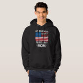 Mijn dochter van mijn soldaat Proud Mam Flag Graph Hoodie (Voorkant volledig)