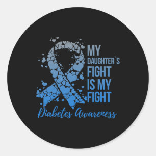 Mijn dochter's gevecht is mijn gevecht om diabetes ronde sticker
