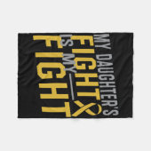 Mijn dochter's gevecht is mijn kinderkanker A Fleece Deken (Voorkant (Horizontaal))