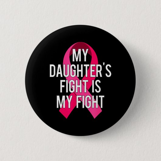 Mijn Dochters Strijd is Mijn Strijd Borstkanker Su Ronde Button 5,7 Cm (Voorkant)