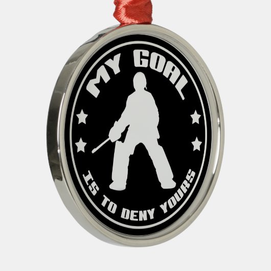 Mijn doel, Field Hockey Goalie Kerstversiering Metalen Ornament (Rechts)