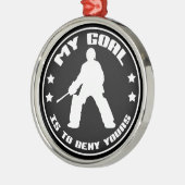 Mijn doel, Field Hockey Goalie Kerstversiering Metalen Ornament (Links)