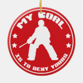 Mijn doel, Field Hockey (rood) Ornament (Achterkant)