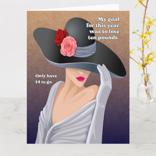 Mijn doel grappig retro groet kaart (Gele Bloem)