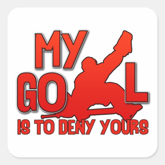 Mijn doel, Hockey Goalie Vierkante Sticker (Voorkant)