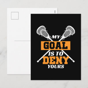 Mijn doel is om die van jou te ontkennen Lacrosse Feestdagenkaart