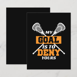 Mijn doel is om die van jou te ontkennen Lacrosse RSVP Kaartje