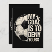 Mijn doel is om je neus te ontkennen... dat Goalie Informatiekaartje (Voorkant / Achterkant)