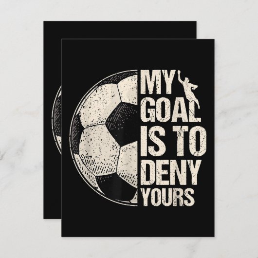 Mijn doel is om je neus te ontkennen... dat Goalie Informatiekaartje (Voorkant / Achterkant)