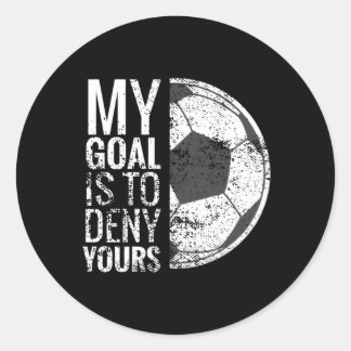 Mijn doel is om je voetbalgoalie te ontzeggen voor ronde sticker