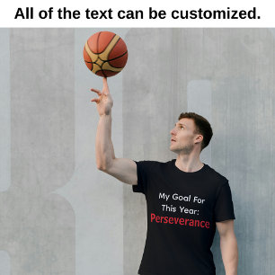 Mijn doel voor dit jaar: Volharding Zwart T-shirt