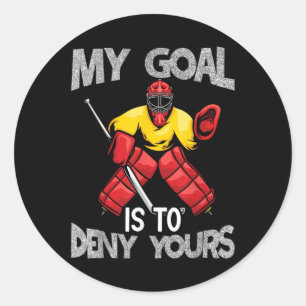 Mijn doelverdediger zegt grappig veldhockey ronde sticker