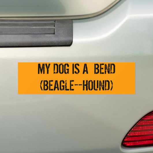 MIJN DOG IS EEN BEND (BEAGE-HOUND) BUMPERSTICKER (Op auto)