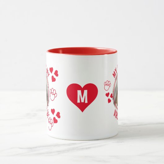 MIJN DOG IS MIJN VALENTIJN Foto Monogram Mok (Midden)