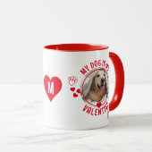 MIJN DOG IS MIJN VALENTIJN Foto Monogram Mok (Voorkant rechts)