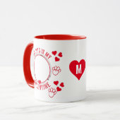 MIJN DOG IS MIJN VALENTIJN Foto Monogram Mok (Voorkant links)
